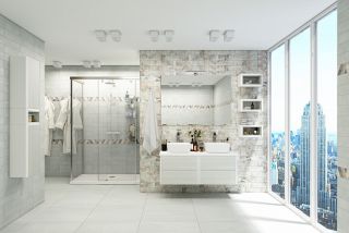 Шкаф Акватон Брук дуб латте 1A202503BCDL0